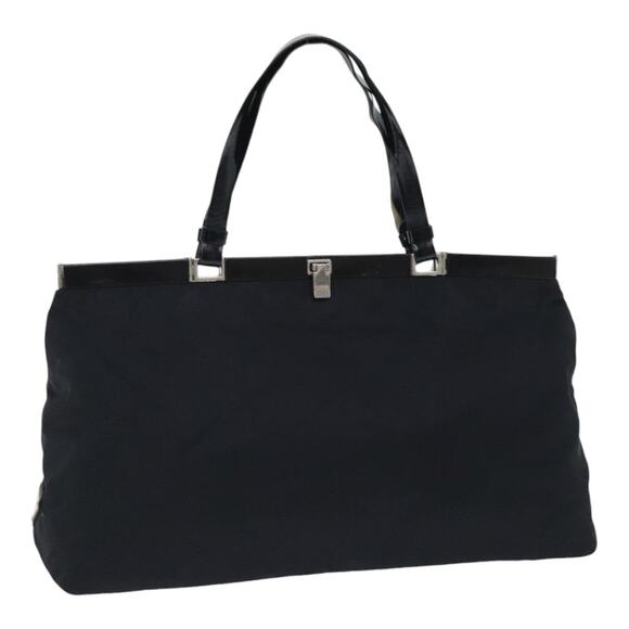 PRADA Tote Bag Nylon Black Silver - Picture 1 of 16